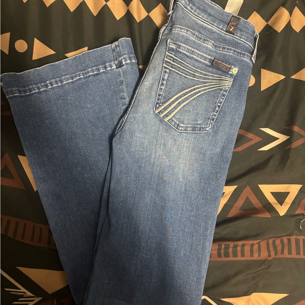 7 For All Mankind Classic Blue Boot Cut Jeans